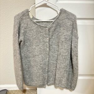 Sezane Gaspard Cardigan in Mottled Grey, Medium